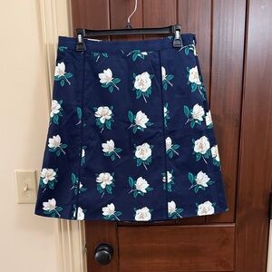 Draper James Navy Floral A-Line Skirt